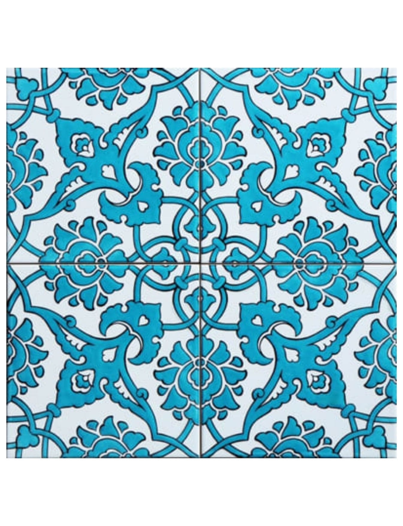 Çini Seramik Karo 20x20 -40, Kütahya Cami Çinisi,  Mosque Tile, Kütahya Çini Dekor,