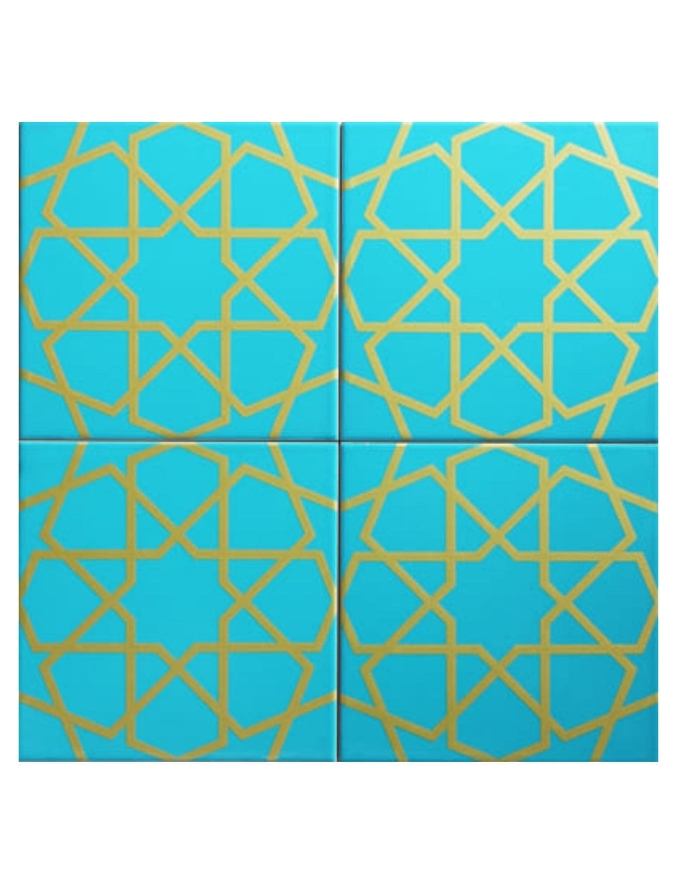 Çini Seramik Karo 20x20 -43, Hamam Çini Turkuaz, Handmade Tiles, İznik Çinileri, Kütahya Taş Çini, 