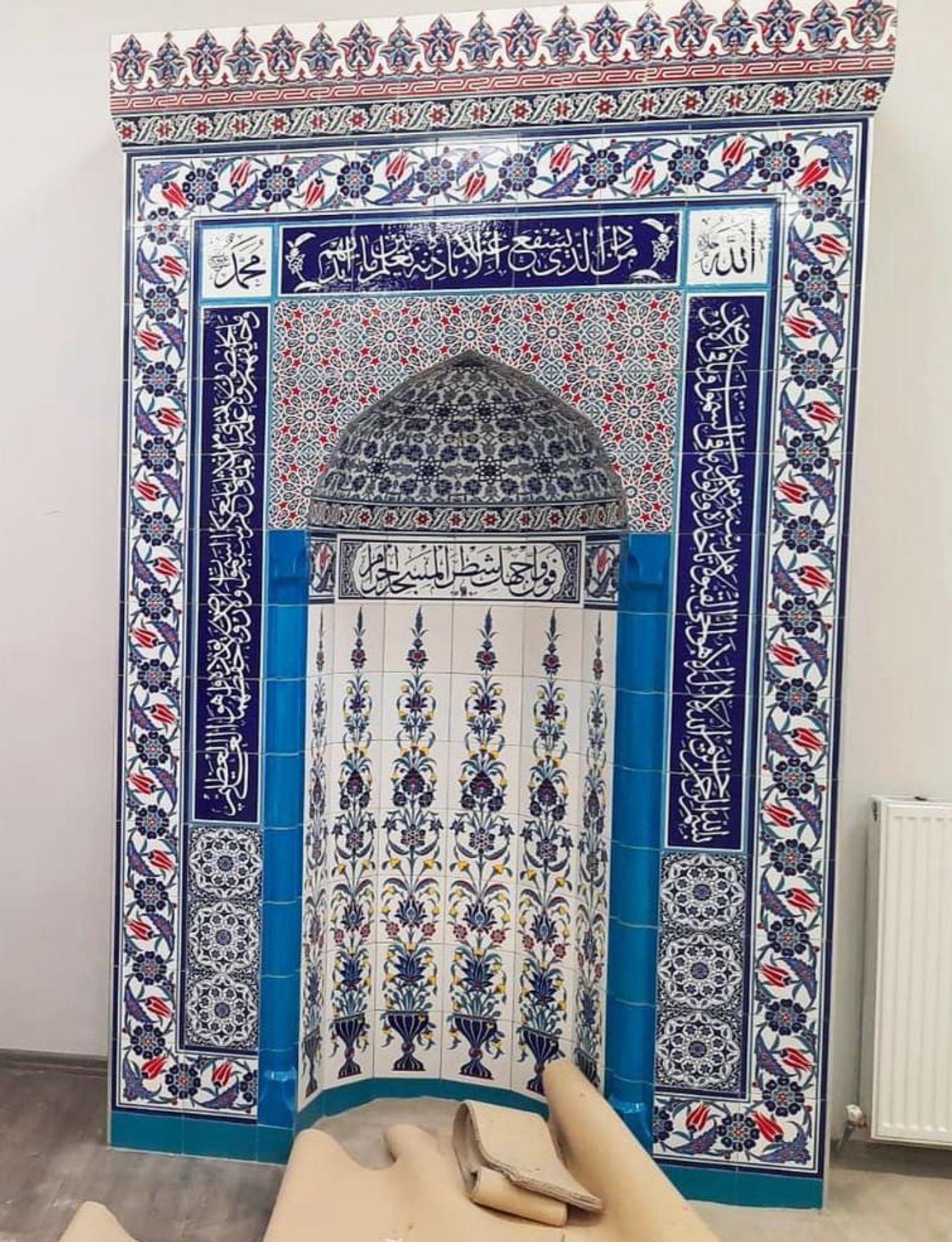 Mihrap -35, Mescit Mihrap 180x290, Mescit Mihrap Kütahya Çinili, Kütahya Çini Dekor,